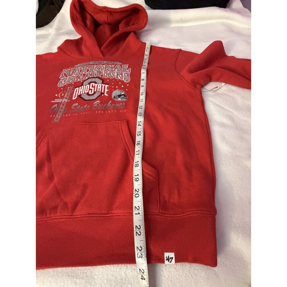 ’47 Ohio State Buckeyes 2024 CFP National Champions Hoodie Women’s S NWT Red - Picture 5 of 12